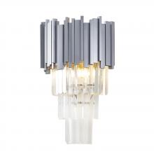 Bethel International Canada MU24W17SN - 3-Light Shiny Nickel Wall Sconce With Clear Hanging Crystals